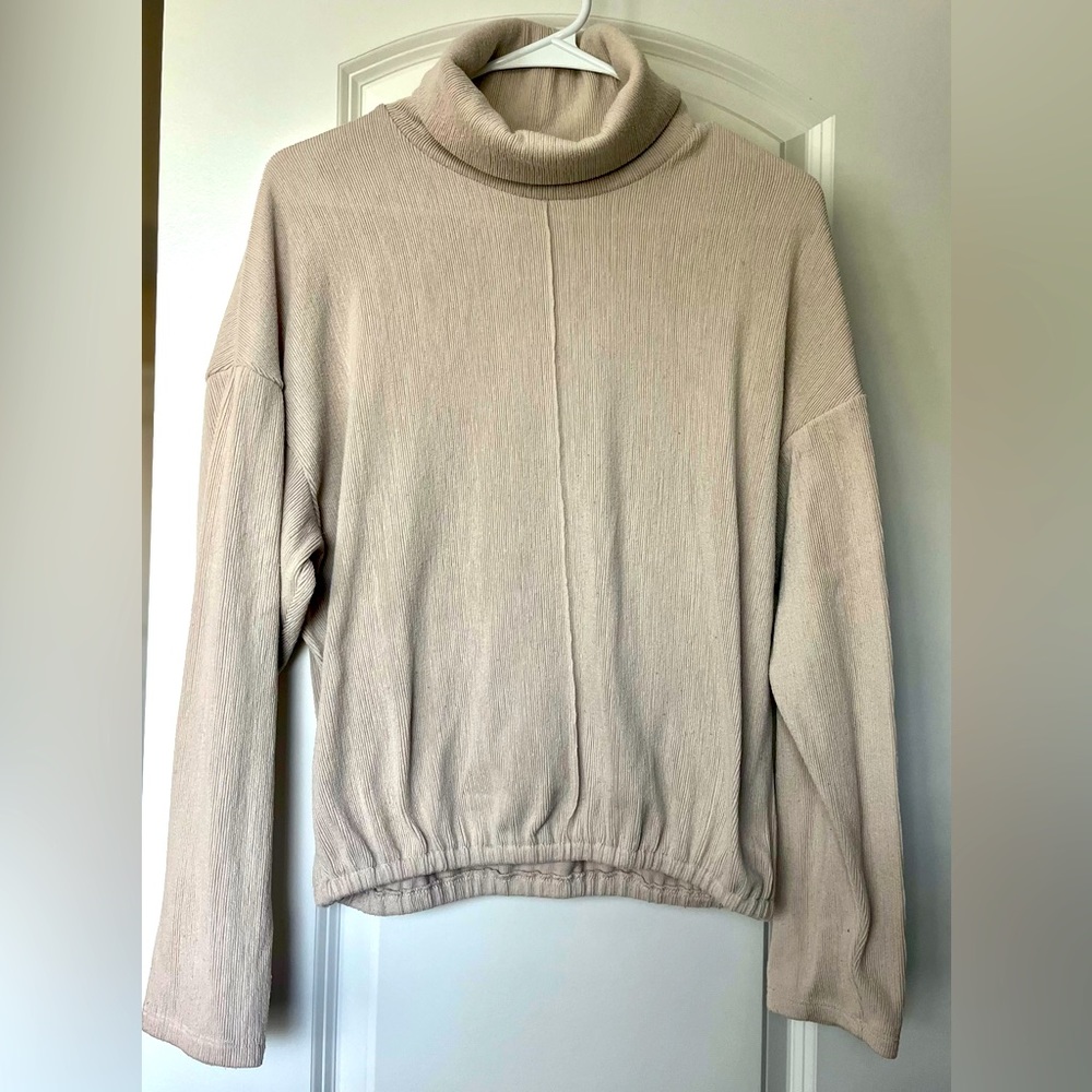 Zara Ribbed Turtleneck Style Top